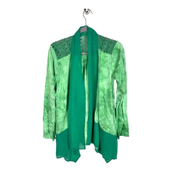 Logo Lori Goldstein green open‎ top with pockets - Picture 1 of 10